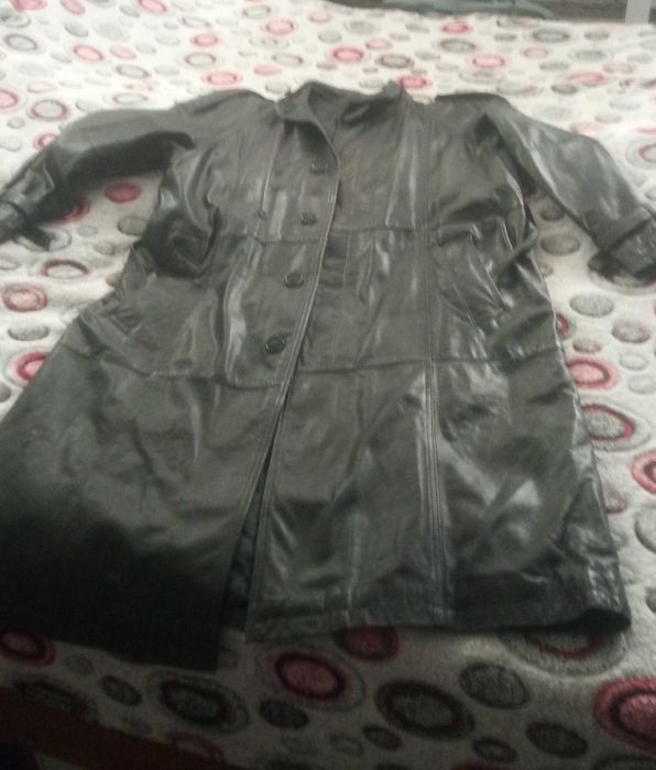 Дамско кожено манто палто Тренчкот Естествена кожа