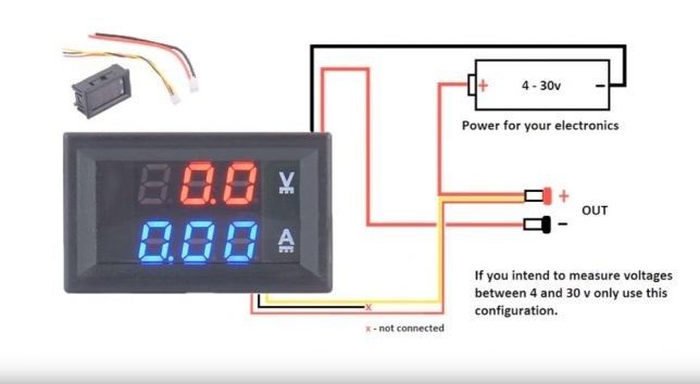 Voltmetru Ampermetru VOLTAMPERMETRU de panou LED Digital 0-100V 0-10A