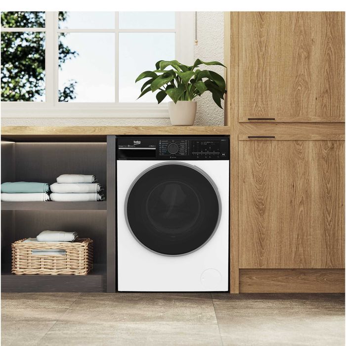 Masina de spalat rufe cu uscator Beko B7DFT6105447WBPBES, Clasa D, SteamCure, 10.5/7 kg, 1400rpm, HomeWhiz, Alb