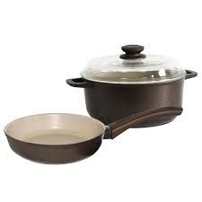 Комплект тенджера и тиган с незалепващо покритие, 3л, 5л