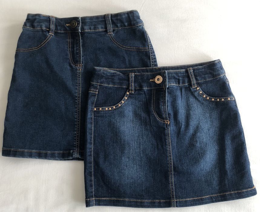 Детски дънкови поли размери 122/128-128/134 и дънков гащеризон 128/134