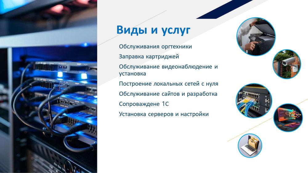 Установка камера, интернет, сервер и др