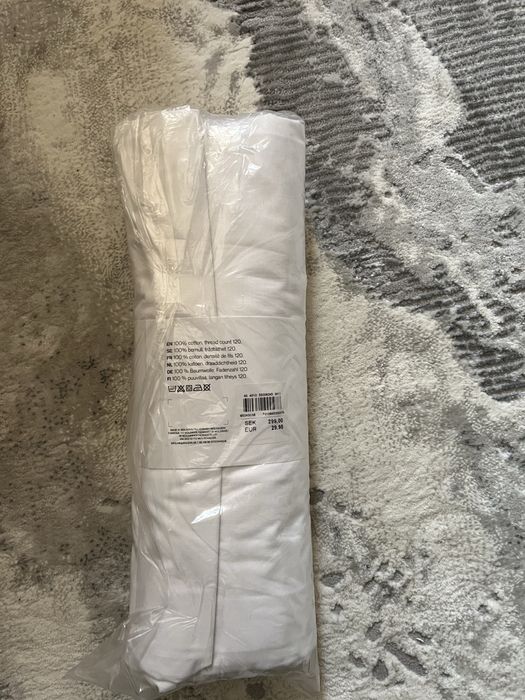 Husa alba pentru pat din bumbac 100%