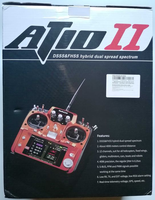 Radiocomanda Radiolink AT10II, 2.4Ghz, 12 ch, aeromodel,elicopter