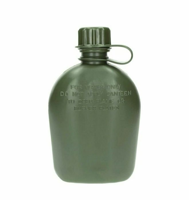 Манерка за вода  1л с канче за храна и тактически калъф с клипси