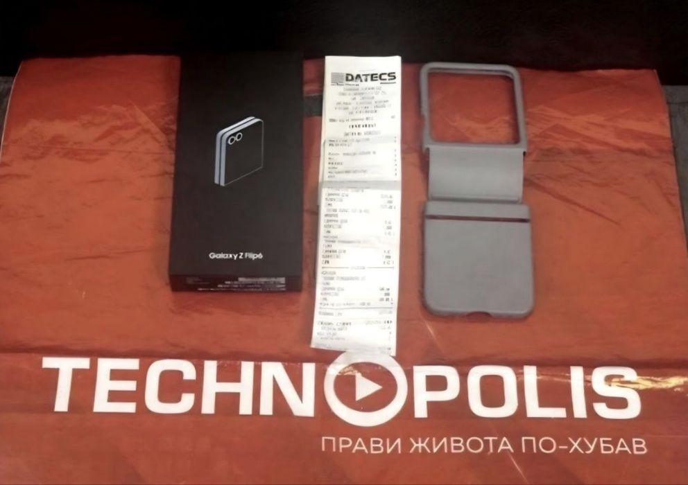 КАТО НОВ 512GB Samsung Z Flip 6 Гаранция Технополис 2026 г. Blue