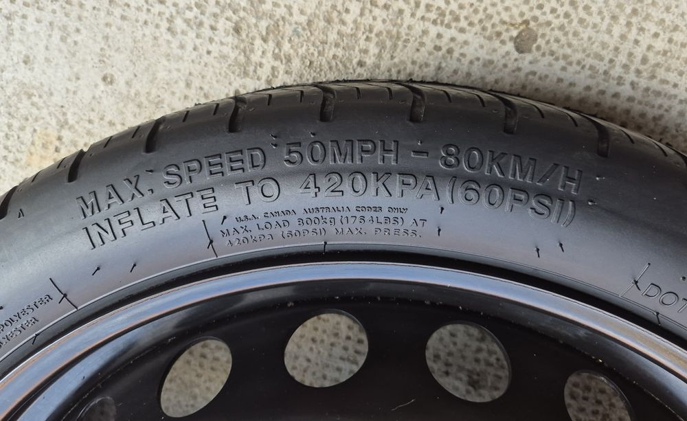 O rezervă slim Audi 125/70 R19 seria 4.00Bx19H2 ET29 - 5x112