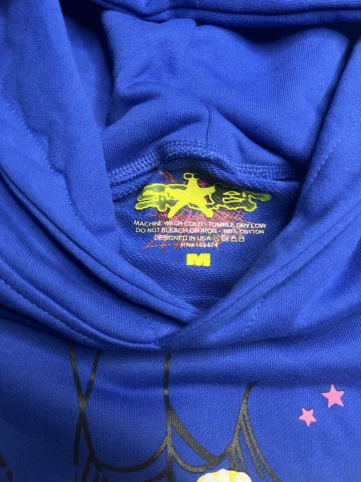 Sp5der hoodie Blue, Спайдър Топ цвят/материя