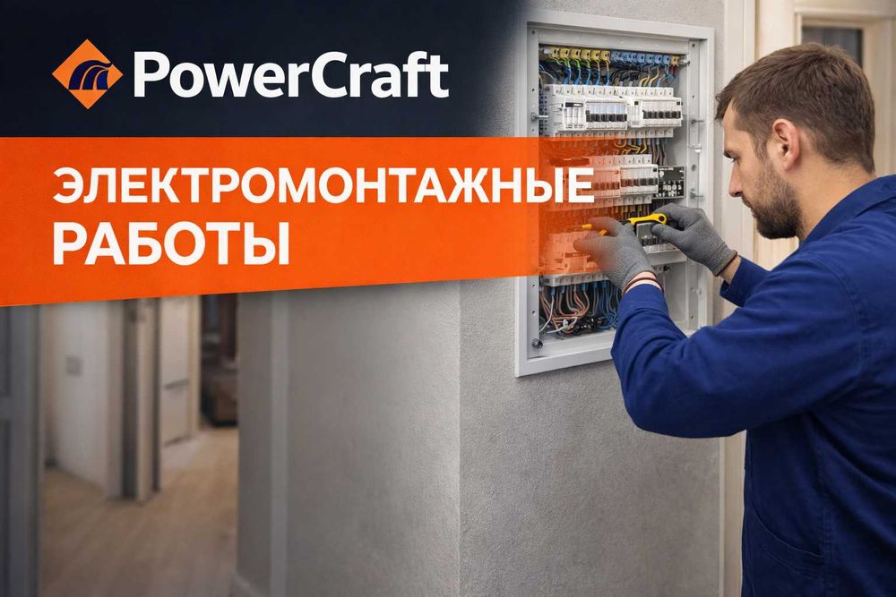 Электромонтажные работы под ключ | Щиты, проводка, ремонт | PowerCraft