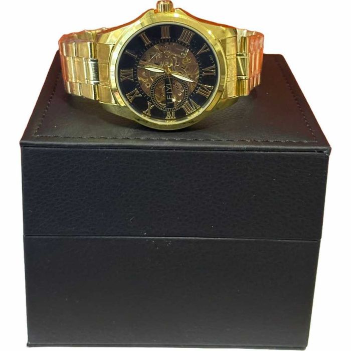 Луксозен и елегантен мъжки златист часовник LEIYI