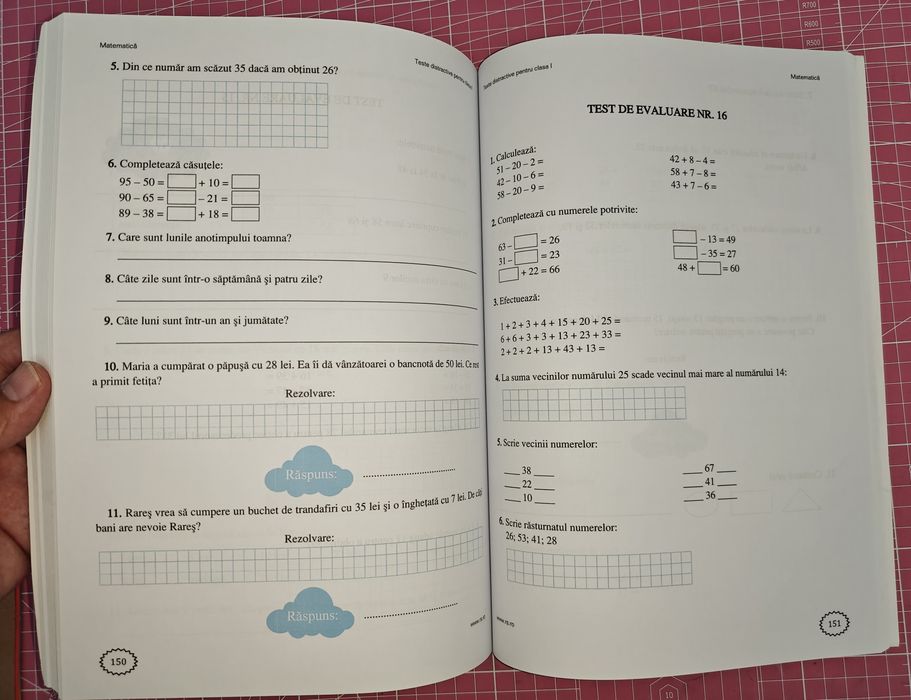Teste distractive: Limba română și Matematică, clasa I