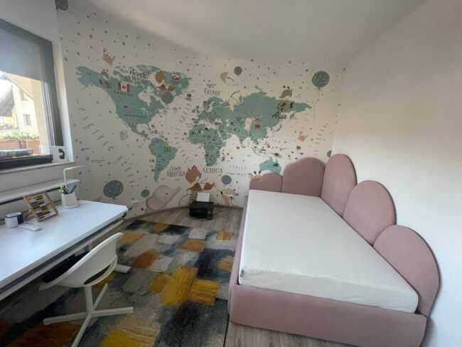 Pat tapitat Copii Rose somiera fixa sau metalica