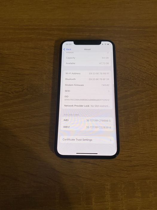 iPhone XS 64 GB silver