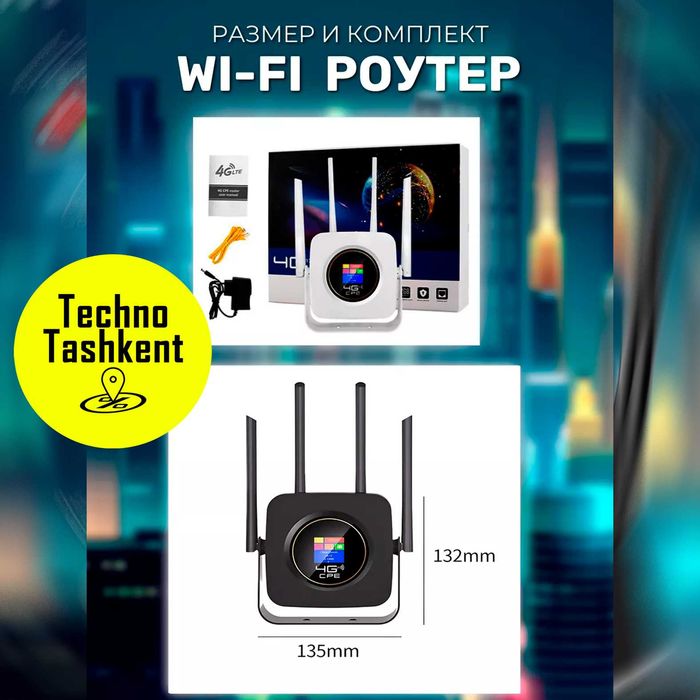 Wi-Fi Роутер 4G LTE CPF-903B, Аккумулятор 3000mah, 4-х антенный