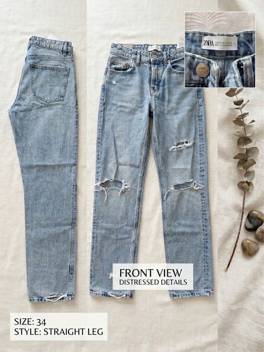 Дънки Zara 34 Straight Leg