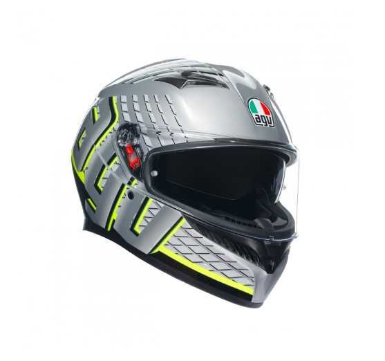 Каска AGV K3 - Fortify Grey/Black/Yellow Fluo