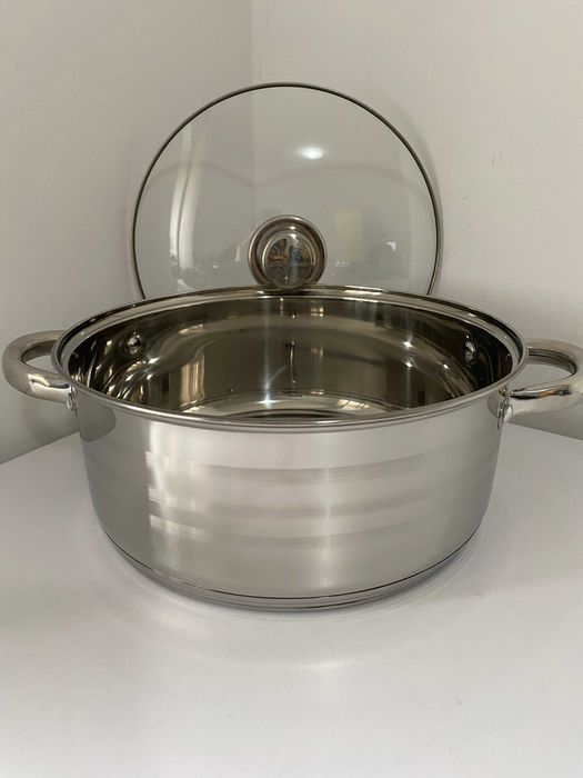 Cratita inox 4.5 litri cu capac de sticla pentru gatit zilnic