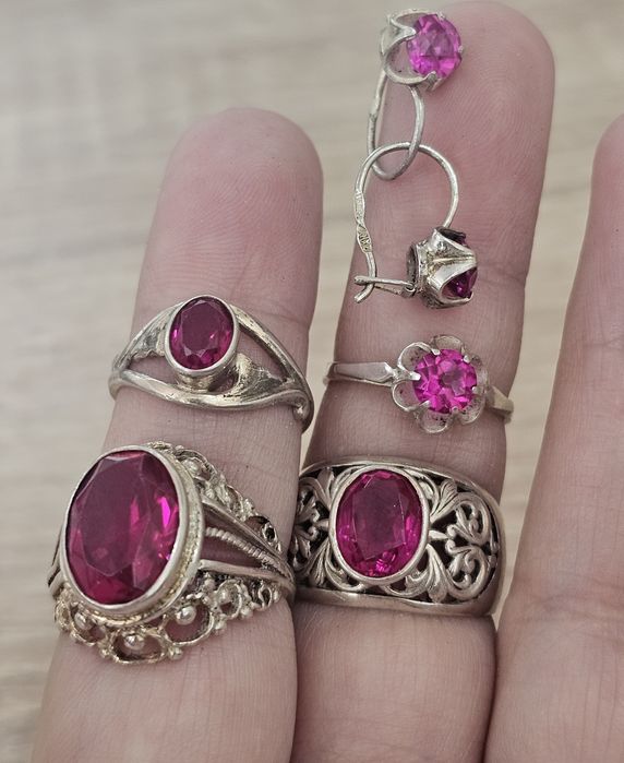 Советские серьги кольца серебро 875