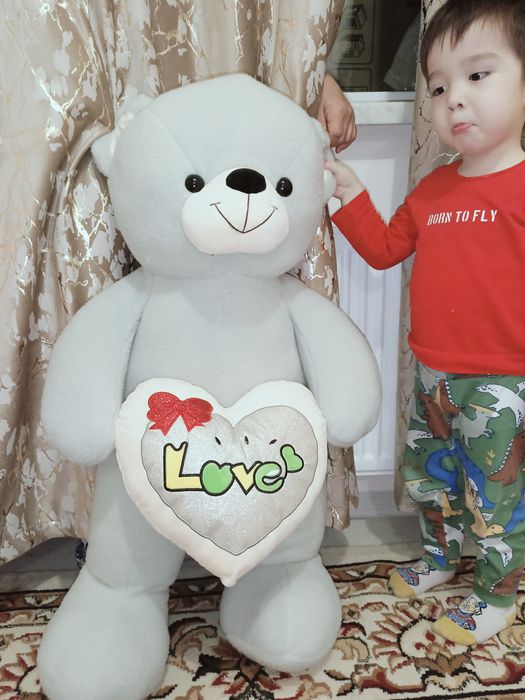 Голубой мишка мягкий