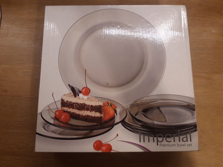 Set farfurii sticla desert si sauna faciala Sanitas