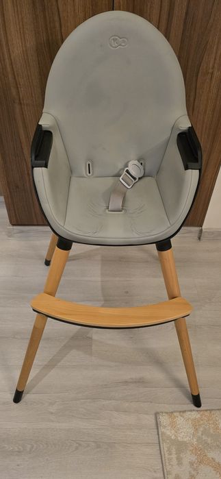 Детско столче за хранене Kinderkraft Fini 2, 2в1, в сиво