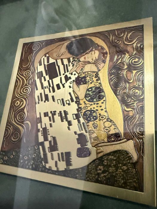 Tablou de Lux "Sarutul" Gustav Klimt- gravura alama