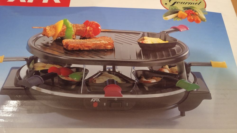 AFK Raclette Grill 8 in 1 cu doua suprafete pentru gratar si gratinat