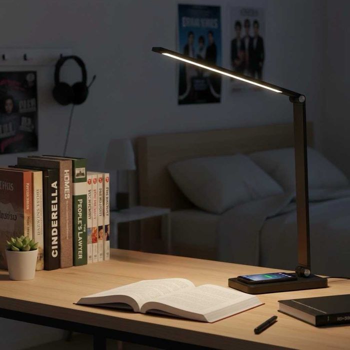 Настолна лампа с безжично зареждане Mdhand  Led безжично зарядно