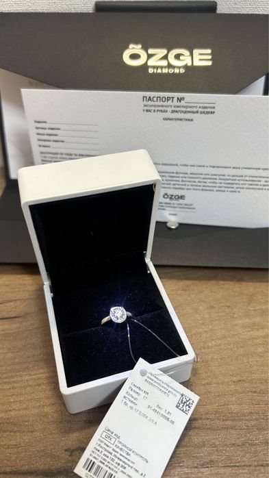 Кольцо с бриллиантом Ozge Diamond, 17 размер