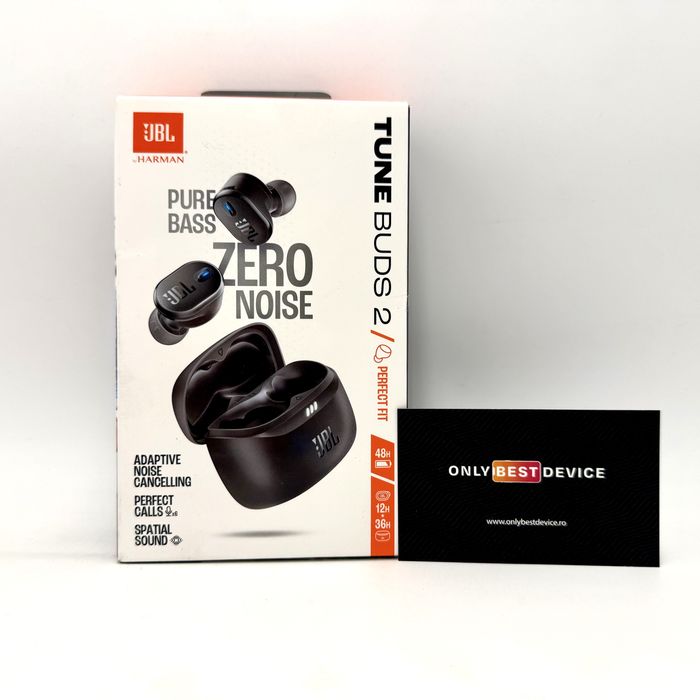 Casti JBL Tune Buds 2 Black Adaptive Noise Cancelling