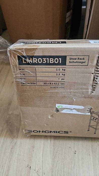 SONGMICS Стойка за обувки, 3-етажен органайзер за обувки