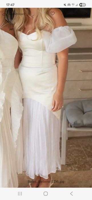 Rochie-compleu matase alb