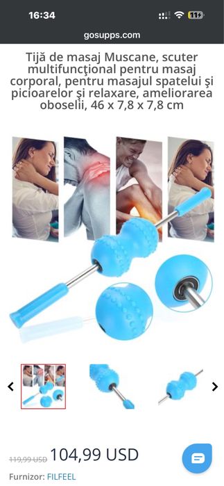 Tijă de masaj Muscane, ameliorarea oboselii