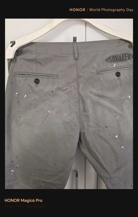 Dsquared2 New Dan Chino Pant – Gri cu efect vopsea