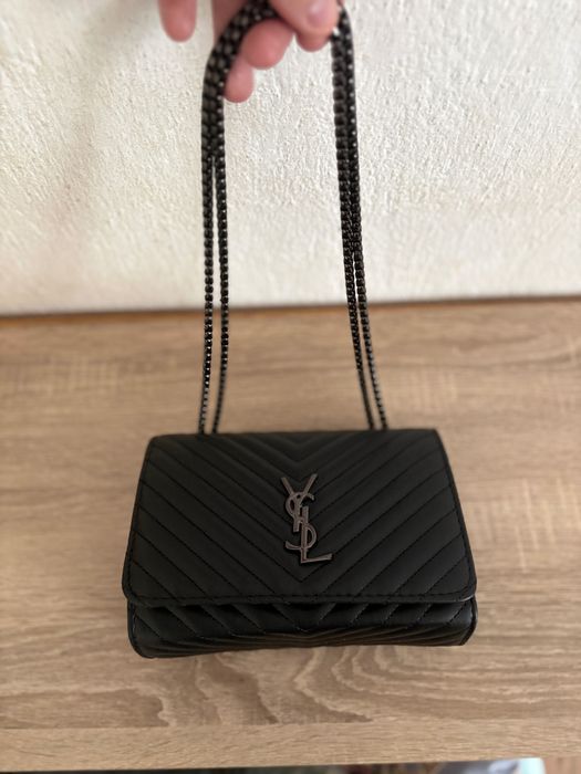 Дамска черна чанта YSL