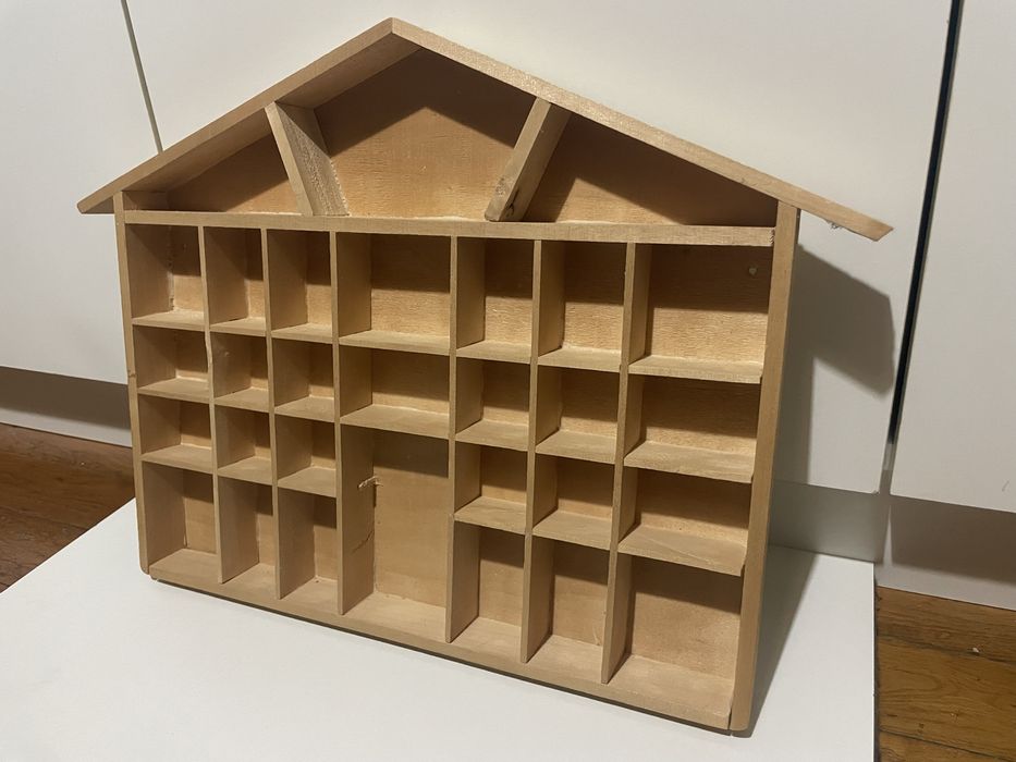 3бр френски винтидж етажерки от дърво миниатюри за стена