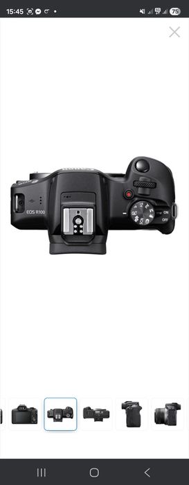 Aparat foto Mirrorless Canon EOS R100 + Obiectiv RF-S 18-45mm f/4.5-6.