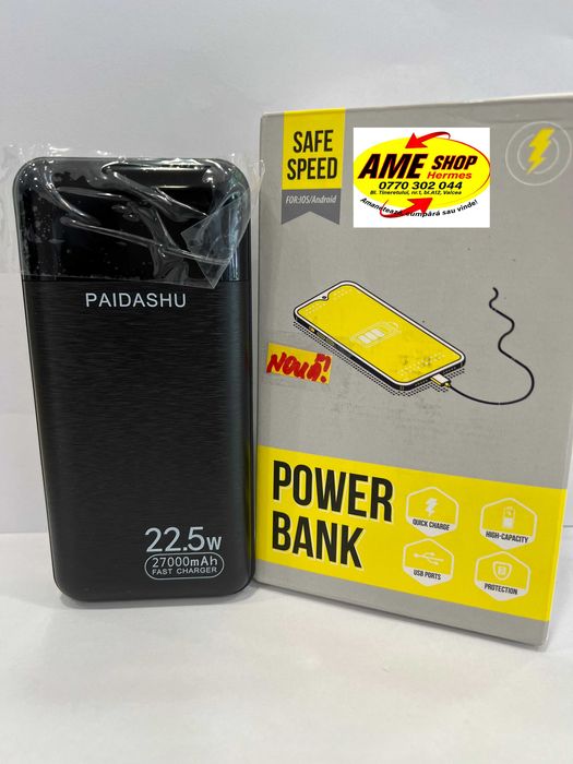 Baterie externă Paidashu, 27.000mAh, NOUĂ!