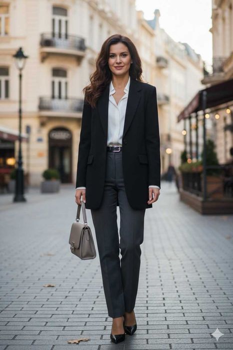 Sacou negru, croi clasic, lana 80%, marimea 40 DE (42 romanesc)