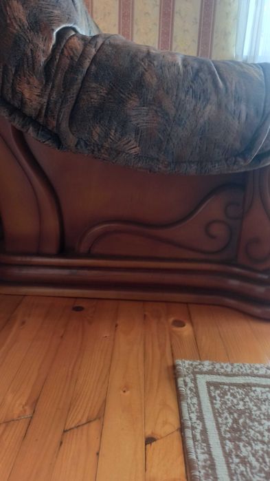 Холна гарнитура +тв шкаф Диван тройка,двойка, фотьойл и тв шкаф. Масив