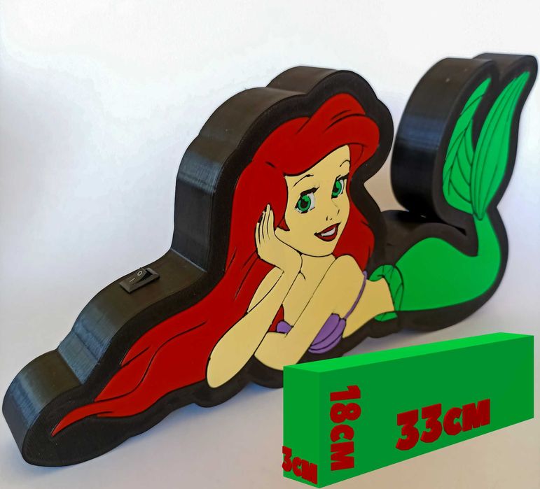 Детска нощна лампа с Ариел - The Little Mermaid.