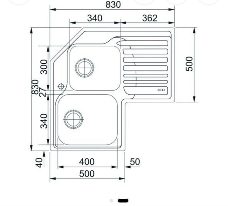 Chiuvetă de colț Franke doua cuve