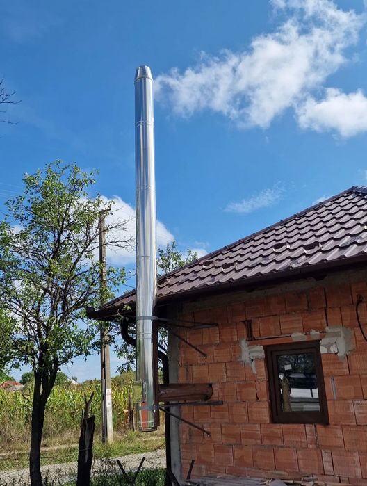 Horn de inox Coș de fum Burlane din inox izolate!