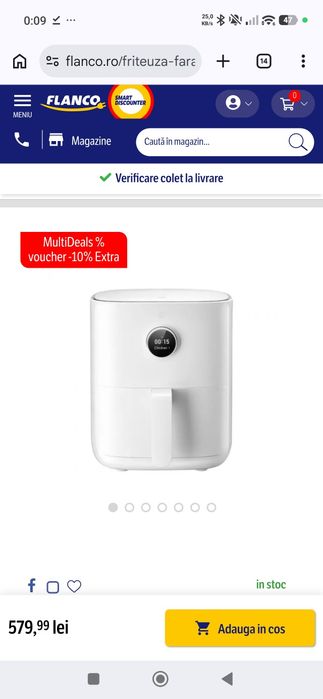 Friteuza fara ulei Xiaomi Smart Air Fryer BHR4849EU  3.5 Litei Ecran OLED Control prin aplicatie