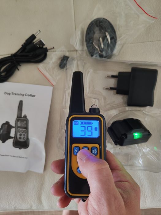 Zgarda Dresaj , Set telecomanda semnal 1km , Vibrații -Sunet- Șoc- Led