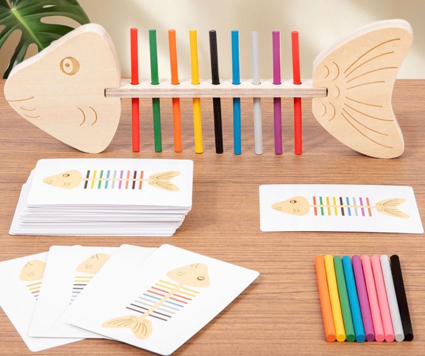 Jucărie Montessori din Lemn - "Schelet de Pește"