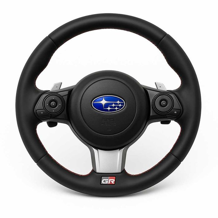 Subaru GR спортен волан кожа червени шевове BRZ WRX