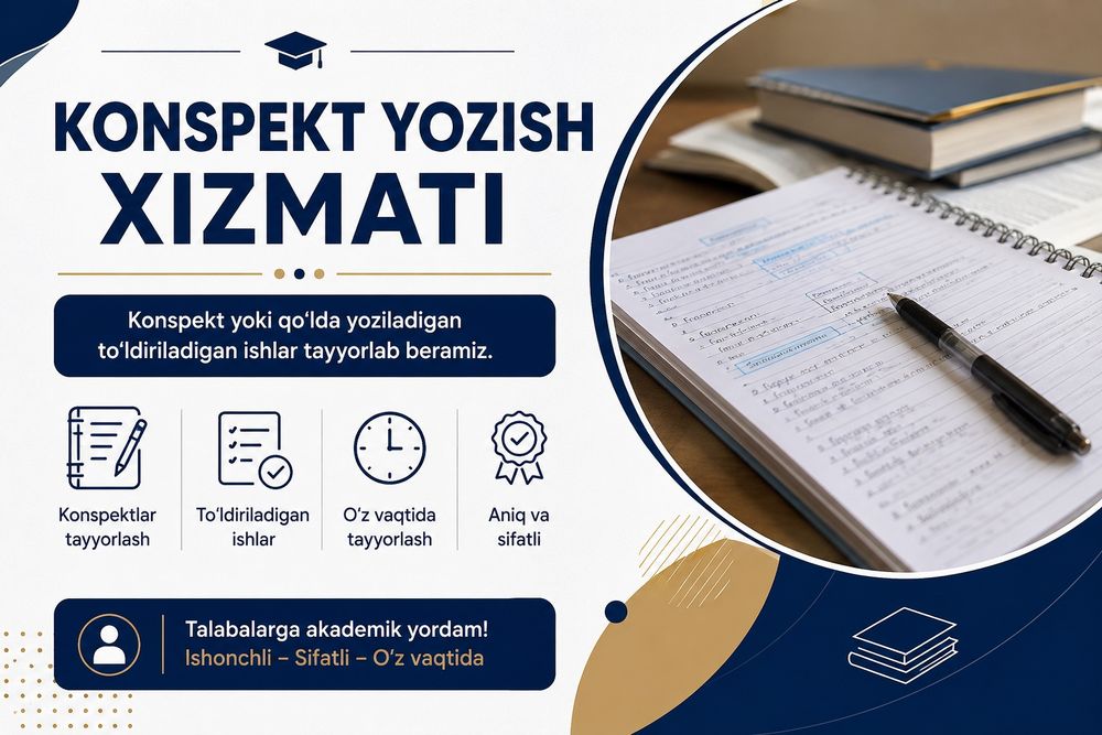 Konspekt yoki qo'lda yoziladigan ishlar