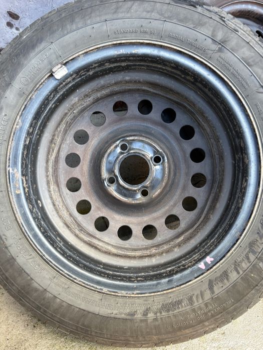 Vand 4 roti cu anvelope de vara+4 anvelope de iarna 165/70/14