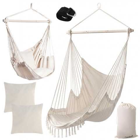 Хамак люлка / Висящ стол люлка за тераса / Висящ стол хамак - 2 цвята